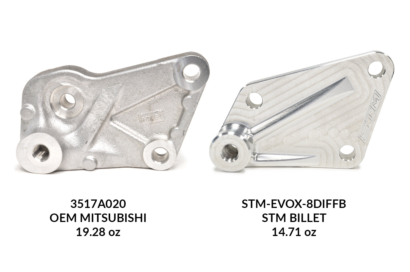 STM Billet Evo X Rear Diff Bracket for Evo 8 Diff Swap