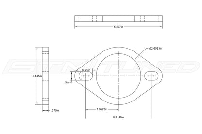 STM Stainless Steel Exhaust Flange 2-Bolt / 2.5-Inch Extra Clearance (SEF25-EC)