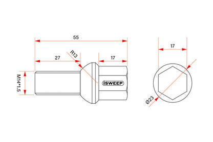 iSWEEP Titanium Wheel Lug Bolts