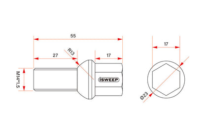 iSWEEP Titanium Wheel Lug Bolts
