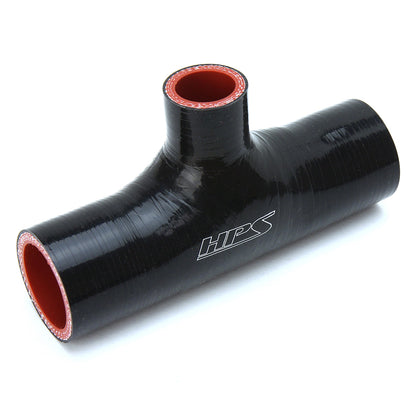 HPS 2.5 inch ID 1 inch ID branch Black Silicone Coupler Blow Off Valve T Hose Tee Adapter