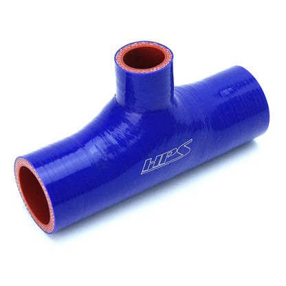 HPS 2 inch ID 1 inch ID branch Blue Silicone Coupler Coolant T Hose Tee Adapter