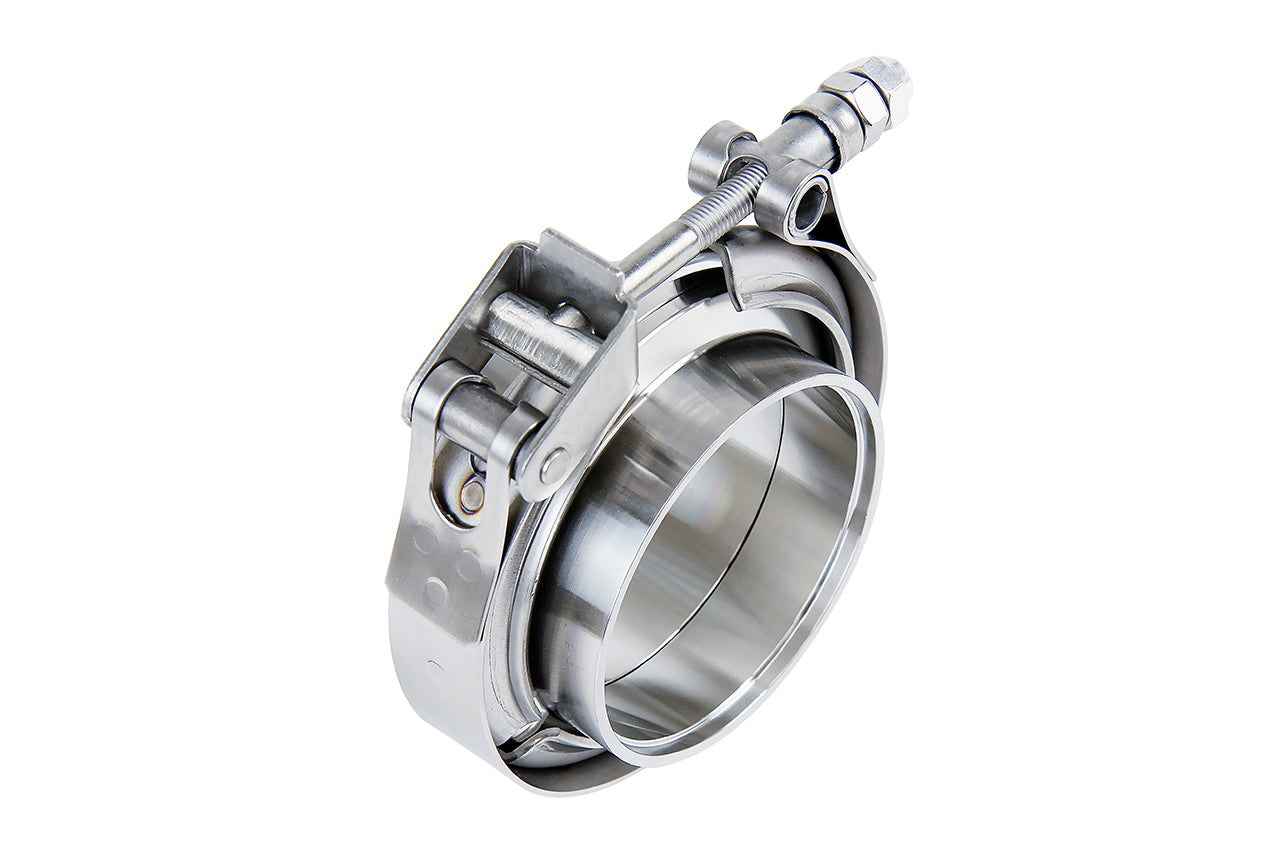 HPS Stainless Steel 2.5 inch V Band Clamp Kit Stainless Steel Flanges Quick Release