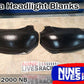 Two black Miata Headlight Blanks NB1-Only, crafted from robust ABS plastic for 1999-2000 NB models, are displayed on a wooden surface. The top text reads "Miata Headlight Blanks" and "1999-2000 NB." The logo of Nine Lives Racing is prominently featured in blue and red at the bottom right.