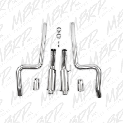 MBRP 05-09 Ford Shelby GT500 / GT Dual Split Rear Race Version, T409 4in Tips Exhaust System - Graveyard Performance