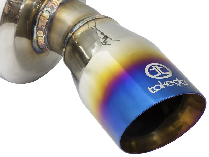 aFe POWER Takeda 16-17 Honda Civic I4-1.5L (t) 2.5-2.25in 304 SS CB Dual-Exit Exhaust Blue Tips - Graveyard Performance