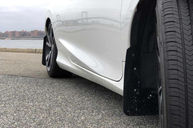 Rally Armor 16-21 Honda Civic Si White UR Mud Flap w/Red Logo - Graveyard Performance