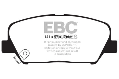 EBC 09+ Hyundai Genesis Coupe 2.0 Turbo Redstuff Front Brake Pads - Graveyard Performance