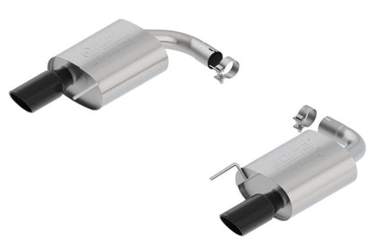 Borla Atak S Rear Section 15-17 Ford Mustang GT 5.0L V8 MT/AT 2.5in pipe 4in tip (Black Chrome) - Graveyard Performance