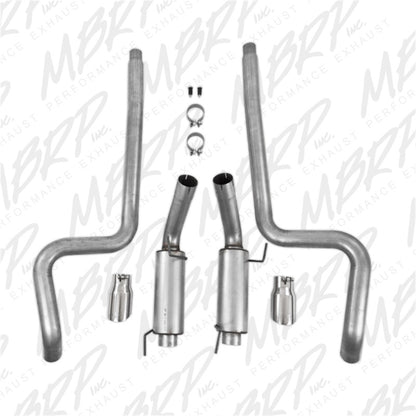 MBRP 05-09 Ford Mustang GT 4.6L Dual Split Rear Race Version AL/ 3in Cat Back Exhaust System - Graveyard Performance