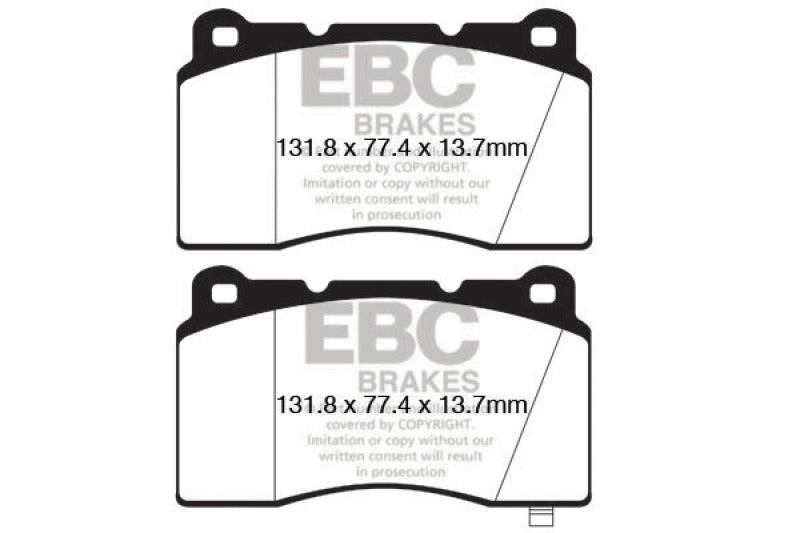EBC 09+ Hyundai Genesis Coupe 2.0 Turbo (Brembo) Yellowstuff Front Brake Pads - Graveyard Performance