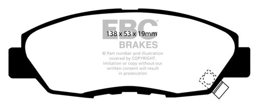 EBC 97 Acura CL 2.2 Yellowstuff Front Brake Pads - Graveyard Performance