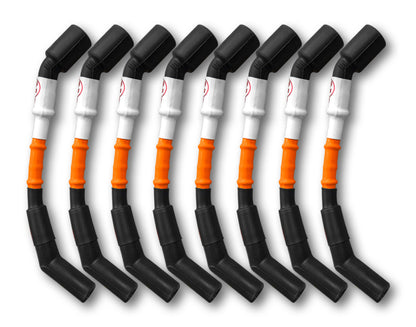 Kooks 10mm Spark Plug Wires - Orange w/Black Boots (8 pc. Set) - Graveyard Performance