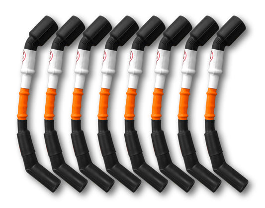 Kooks 10mm Spark Plug Wires - Orange w/Black Boots (8 pc. Set) - Graveyard Performance