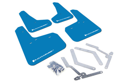 Rally Armor 12-19 Ford Focus ST / 16-19 RS Nitrous Blue UR Mud Flap w/White Logo - Graveyard Performance