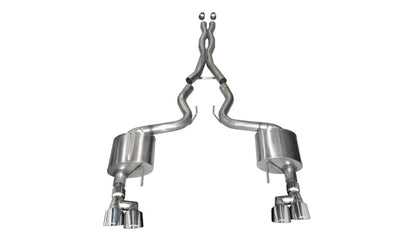 Corsa 2018-2023 Ford Mustang V8 5.0L 3in Cat-Back Dual Rear Exit w/ 4in Polished Pro-Series Tips - Graveyard Performance