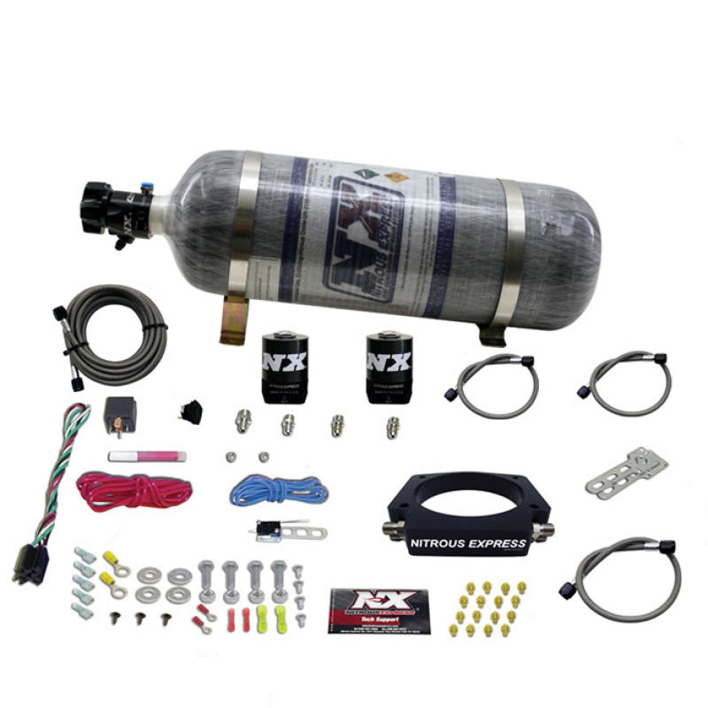 Nitrous Express GM LS 90mm Nitrous Plate Kit (50-400HP) w/12lb Composite Bottle - Graveyard Performance