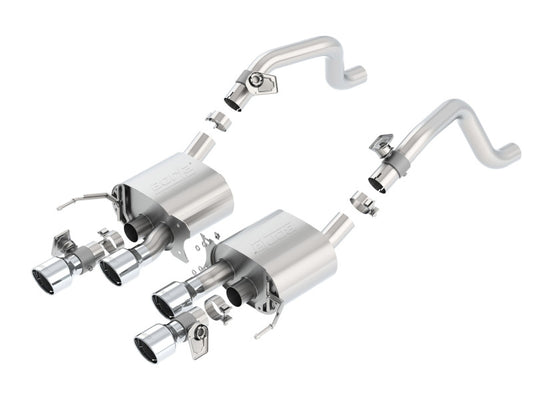 Borla 14-15 Chevy Corvette C7 6.2L RWD w/AFM &NPP S-Type Dual Round Rolled Center Rear Exit Exhaust - Graveyard Performance