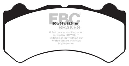 EBC 08-11 Nissan GT-R (R35) 3.8 Twin Turbo (Cast Iron Rotors) Bluestuff Front Brake Pads - Graveyard Performance