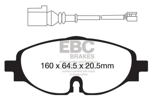 EBC 14+ Audi A3 1.8 Turbo Ultimax2 Front Brake Pads - Graveyard Performance