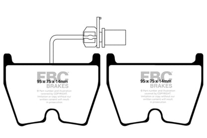 EBC 06-09 Audi RS4 4.2 (Cast Iron Rotors) Redstuff Front Brake Pads - Graveyard Performance