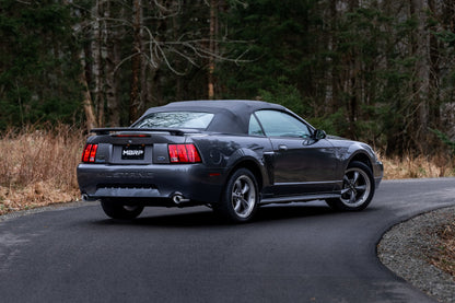 MBRP 99-04 Ford Mustang GT 4.6L 2.5in. Dual Split Rear AL Cat Back w/ 3.5in. Dual Wall Blk. Tips - Graveyard Performance
