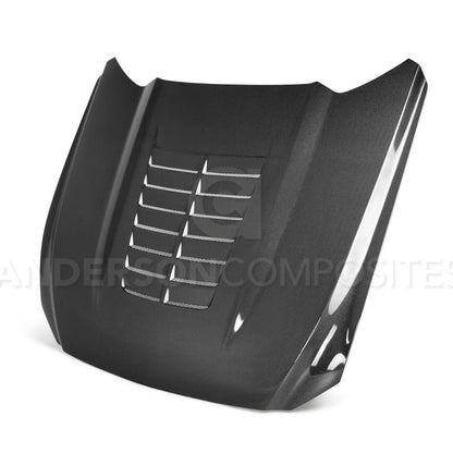 Anderson Composites 15-17 Ford Mustang (Excl. GT350/GT350R) Double Sided Type-GT5 Carbon Fiber Hood - Graveyard Performance