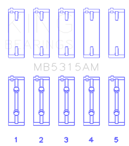 King Engine Bearings Mitsubishi 4G63T/4G64 (Size STD) Main Bearing Set - Graveyard Performance