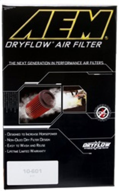 AEM DryFlow Air Filter - Round 2.75in ID x 6.25in OD x 8.25in H fits 2007-2014 Ford/Volvo - Graveyard Performance
