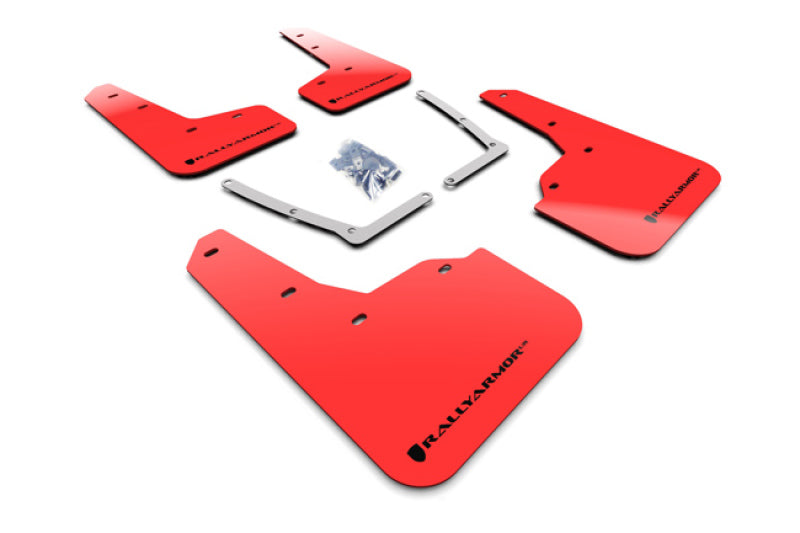 Rally Armor 16-21 Honda Civic Si Red UR Mud Flap w/Black Logo - Graveyard Performance