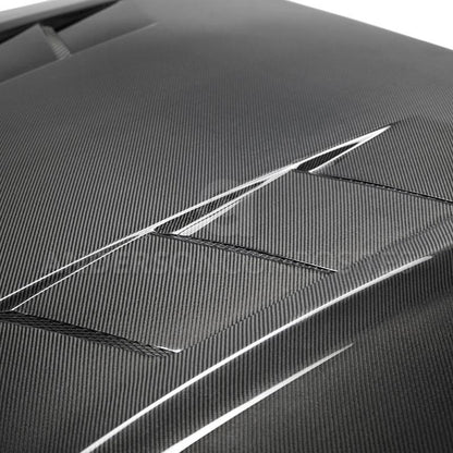 Anderson Composites 2018 Ford Mustang GT Type-SA Style Heat Extractor Double Sided Carbon Fiber Hood - Graveyard Performance