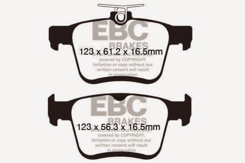 EBC 2014+ Audi A3 1.8 Turbo (w/Electronic Parking Brake) Ultimax2 Rear Brake Pads - Graveyard Performance