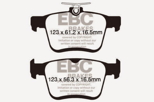 EBC 2014+ Audi A3 1.8 Turbo (w/Electronic Parking Brake) Ultimax2 Rear Brake Pads - Graveyard Performance