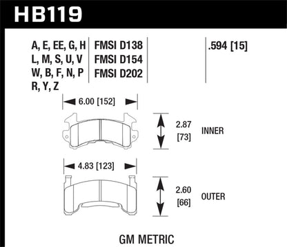 Hawk 78-87 Buick Regal DTC-60 Front Brake Pads - Graveyard Performance