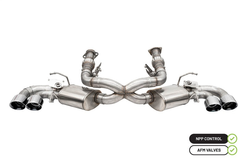 Corsa 2020-25 Corvette C8 3in Valved Cat-Back 4.5in Pol Quad Tips - Fits Factory Perf Exhaust w/ AFM - Graveyard Performance