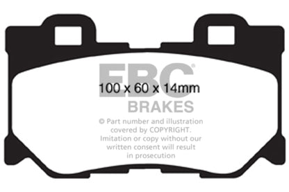 EBC 08-13 Infiniti FX50 5.0 Redstuff Rear Brake Pads - Graveyard Performance