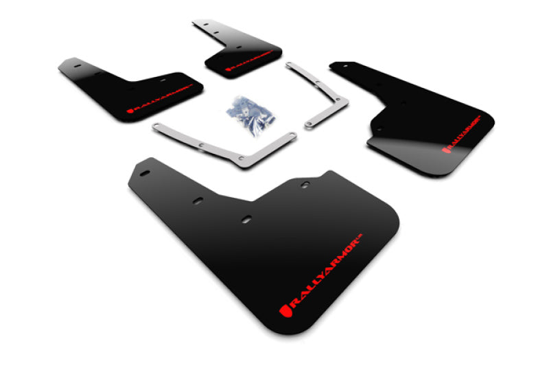 Rally Armor 16-21 Honda Civic Si Black UR Mud Flap w/Red Logo - Graveyard Performance