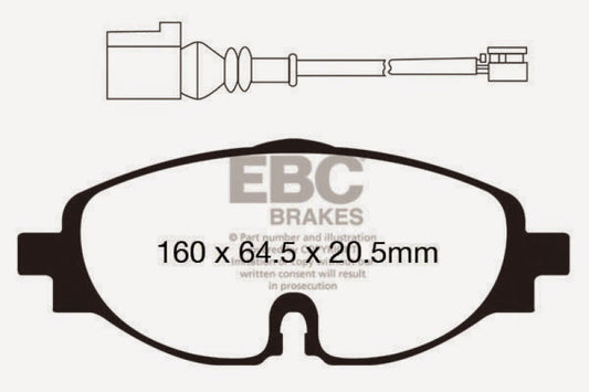 EBC 14+ Audi A3 1.8 Turbo Ultimax2 Front Brake Pads - Graveyard Performance