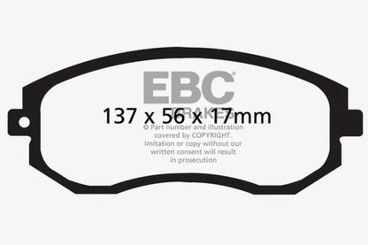 EBC 12+ Scion FR-S 2 Yellowstuff Front Brake Pads - Graveyard Performance