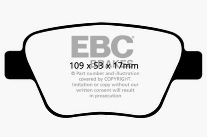 EBC 10-13 Audi A3 2.0 Turbo (Bosch rear caliper) Ultimax2 Rear Brake Pads - Graveyard Performance
