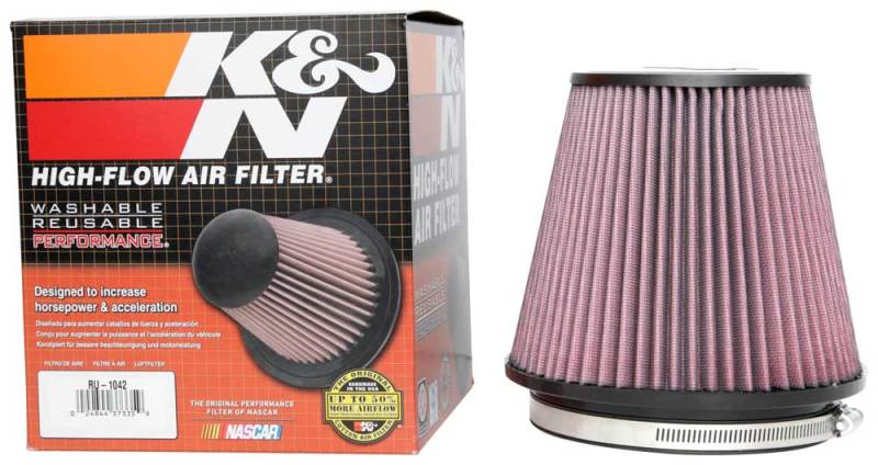 K&N Universal Clamp-On Air Filter 6in FLG / 7-1/2in B / 5in T / 6-1/2in H - Graveyard Performance