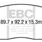 EBC 2015+ Ford Mustang (6th Gen) 5.2L (GT350) Shelby Redstuff Front Brake Pads