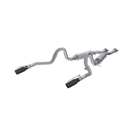 MBRP 99-04 Ford Mustang GT 4.6L 2.5in. Dual Split Rear AL Cat Back w/ 3.5in. Dual Wall Blk. Tips - Graveyard Performance