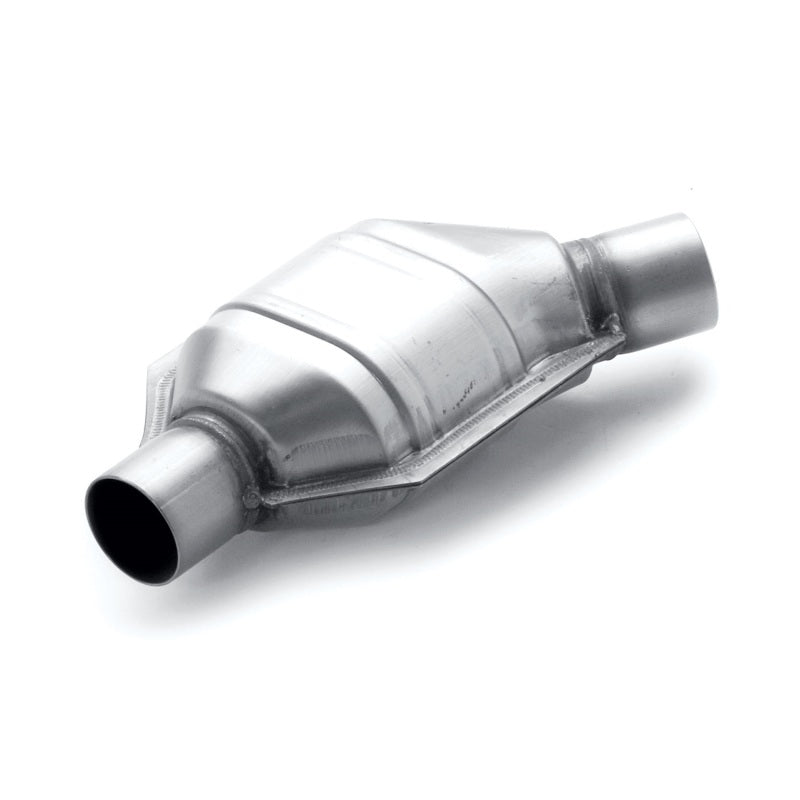 MagnaFlow Conv Univ 2.25in Inlet/Outlet Angled Offset/Center Calif OBDII - Graveyard Performance
