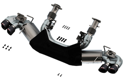Borla 2020 Chevrolet Corvette C8 6.2L ATAK 3in Exhaust System Dual Round Angle Cut Carbon Fiber Tips - Graveyard Performance