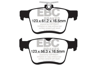 EBC 14+ Audi A3 1.8 Turbo (w/Electronic Parking Brake) Greenstuff Rear Brake Pads - Graveyard Performance