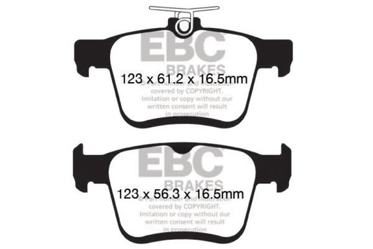 EBC 14+ Audi A3 1.8 Turbo (w/Electronic Parking Brake) Greenstuff Rear Brake Pads - Graveyard Performance