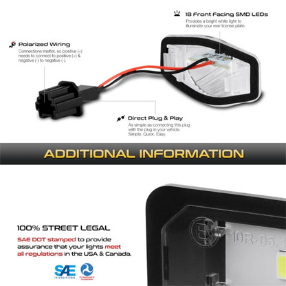 xTune 09-18 Honda Fit LED License Plate Bulb Assembly White 5500K LAC-LP-HODY08 - Pair