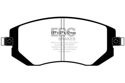 EBC 04-06 Saab 9-2X 2.0 Turbo Yellowstuff Front Brake Pads - Graveyard Performance