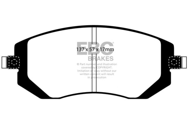 EBC 04-06 Saab 9-2X 2.0 Turbo Redstuff Front Brake Pads - Graveyard Performance